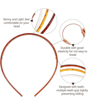 Buy 6 Stylish Hair Bands - Thin Plastic Hair Bands in Light Brown Dark Brown & Transparent for Girls - Buy Online on GoSupps.com