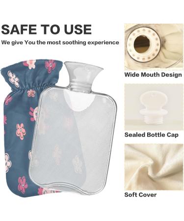 Axolotl Hot Water Bottle with Flowers | 1L Plush Cover | Winter Warmer for Kids & Adults - Buy Online on GoSupps.com