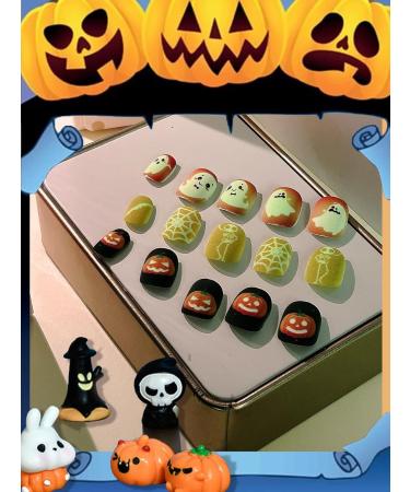 Halloween Luminous Press-On False Nails for Kids | 3 Boxes of Themed Fake Nails with Adhesive Tabs | Short Full Cover Nail Art Decoration - Buy Online on GoSupps.com