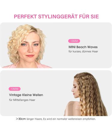 Janelove 13mm Mini Curling Iron for Short Hair - Travel-Friendly Beach Waves & Small Curls Pink | 200 C Wave Iron - Buy Online on GoSupps.com
