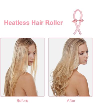 Heatless Curlers Headband - DIY Soft Wave Curls Tools with Flower Pattern Elastic Band - No Heat Rollers for Long/Medium Hair (Pink) - Buy Online on GoSupps.com