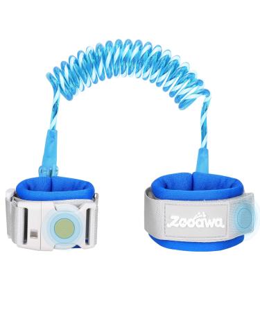 Zooawa Toddler Leash, Toddler Kids Harness Anti Lost Wrist Link with Magnetic Lock, Reflective Safety Baby Child Walking Wristband Leash for 2,3,4 Years Old Boys Girls, Blue