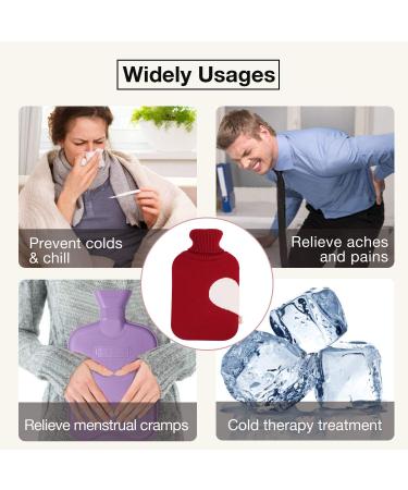 HomeTop Premium 2L Rubber Hot Water Bottle with Knit Cover - Wine/Light Red - Buy Online on GoSupps.com