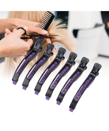 Pack of 6 Black & Purple Hair Clips - Sectioning & Curl Hairdresser Supplies | International Shipping - Buy Online on GoSupps.com