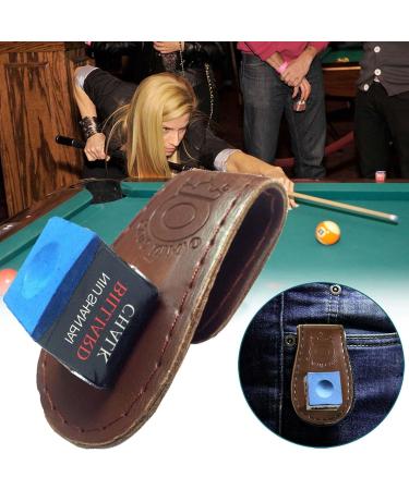 Premium Billiard Queue Chalk Bag - Essential Pool Accessories | Red Brown Billard Chalk Holder - Buy Online on GoSupps.com