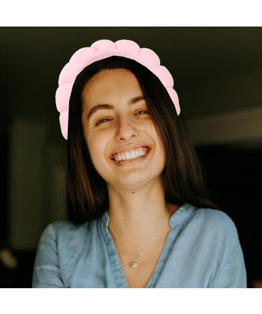 GroveEss Sponge Spa Headband Cute Makeup Skincare Soft Fabric Hair Band Terry Towel Cloth Headband for Face Washing Makeup Removal Shower Facial Mask Yoga Sports(Pink) - Buy Online on GoSupps.com