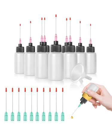 10 Pcs Needle Oiler (1 OZ) Medical Grade LDPE Oil Applicator Precision Gun Oil Bottle with Extra Long 1.5 Inch Stainless Needle Tip 18Ga 21Ga - Easy to Use for Gun Oil Knife Hinges Glue and More 10 Pcs-18G/21G