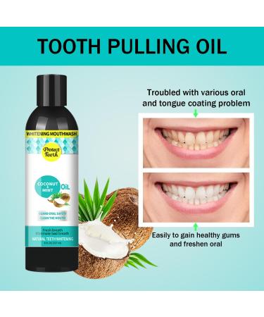 Tooth Pulling Oil | Natural Oil Pulling Mouthwash & Tongue Scraper - 8 Fl Oz Mint | International Shipping - Buy Online on GoSupps.com