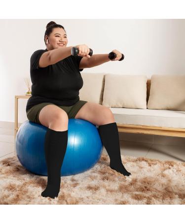Zfsock Compression Stockings for Thick Calves | 20-30mmHg Support Socks for Men & Women | Oversize Medical Travel Socks | Ideal for Nurses & Athletes | 7XL Black - Buy Online on GoSupps.com