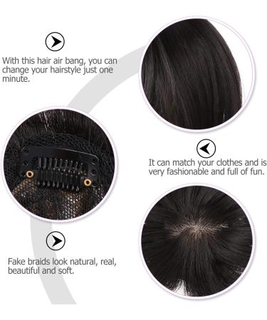 Minkissy 1pc Wig Air Bangs Hair Two Side Bangs Hair Extensions Bang Clip in Bangs Real Human French Barrette Hair Clips Tops for Women Straight High Temperature Wire Miss Real Person Black - Buy Online on GoSupps.com