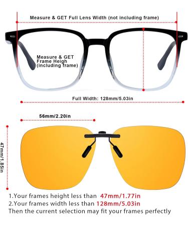 Buy Clip-On Blue Light Blocking Glasses for Large Prescription Frames - TS103-1 for Men & Women | International Shipping Available - Buy Online on GoSupps.com