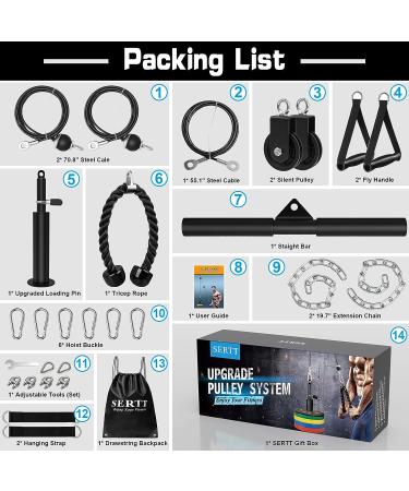 Weight Cable Pulley System Gym  SERTT Upgraded Cable Pulley Attachments for Gym LAT Pull Down  Biceps Curl  Tricep  Arm Workouts - Weight Pulley System Home Gym Add On Equipment - Buy Online on GoSupps.com