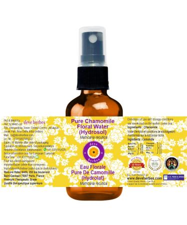 Deve Herbes Pure Chamomile Floral Water (Hydrosol) (Matricaria recutica) for Skin and Hair - 100ml (3.38 oz) - Buy Online on GoSupps.com