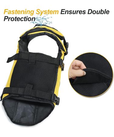 Vivaglory Ripstop Dog Rescue Vest for Small & Medium Dogs - Improved Buoyancy & Visibility Yellow XL (Chest 78-96cm) Perfect for Boating & Water Safety - Buy Online on GoSupps.com