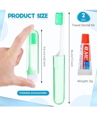 Buy Nuen 2-Piece Portable Soft Toothbrush Set - Foldable Travel & Camping Toothbrushes with Soft Bristles & Toothpaste - Mini Case in Green Shell for Adults - Buy Online on GoSupps.com