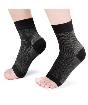 Bella observation sport ankle bandage ankle bandage ankle bandage for men and women alleviate heel spur plantar fasciitis and foot pain compression socks for fitness L/XL EU38-41 black & gray