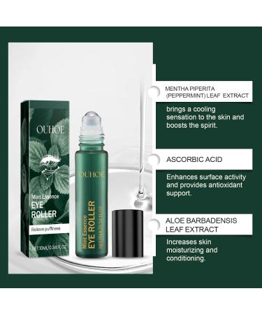 Mint Essence Eye Roller Serum with Vitamin C & Peptides - Anti-Aging Eye Serum for Puffiness & Wrinkles | 0.34 Fl Oz - Shop Internationally - Buy Online on GoSupps.com