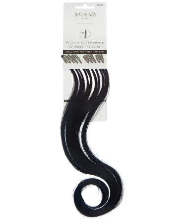Balmain Fill-In Extensions Human Hair 10 Pieces 1 45 Cm Length 1 Black 17.72 inch