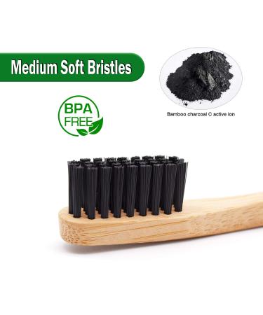 Virgin Forest Bamboo Toothbrush - Biodegradable Charcoal Bristles - Eco-Friendly Wooden Toothbrush 6-Pack - Buy Online on GoSupps.com