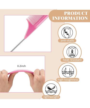 3-Piece Carbon Fiber Cutting Comb Set - Pintail, Teasing, and Parting Comb - Wide & Fine Teeth for Braids - Stainless Steel Rat Tail Comb - Salon/ Home Hair Supplies in Black - Buy Online on GoSupps.com