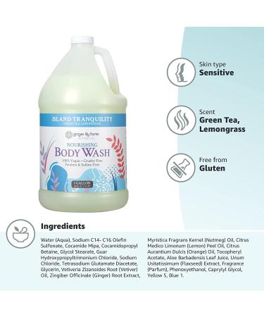 Ginger Lily Farms Botanicals Nourishing Body Wash Island Tranquility - 1 Gallon Refill, Green Tea & Lemongrass Scent - Vegan & Cruelty-Free - 128 fl. oz - Buy Online on GoSupps.com