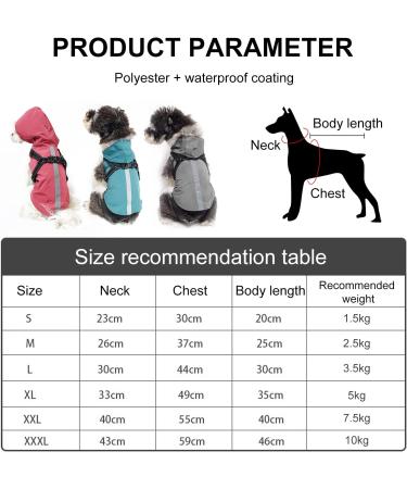Petcute Blue Dog Rain Jacket - Waterproof Windproof & Reflective Adjustable Coat for Small Medium & Large Dogs (2XL) - Buy Online on GoSupps.com