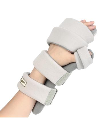 REAQER Stroke Resting Hand Splint with Finger Separator Night Immobilizer Muscle Atrophy Rehabilitation In the Hands Wrists and Fingers (Left)