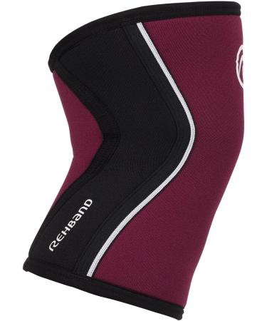 Rehband Knee Sleeve - 5mm Neoprene Support for CrossFit & Heavy Training | Unisex - Burgundy - Various Sizes & Colors - Buy Online on GoSupps.com
