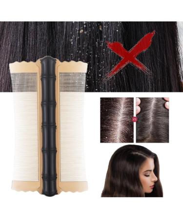 AMZLORD Lice Comb Flea Lice Removal Comb Double-sided Scalp Massage Comb Fine Tooth Hair Grooming Comb Bamboo Shape for Adult Kids Black - Buy Online on GoSupps.com