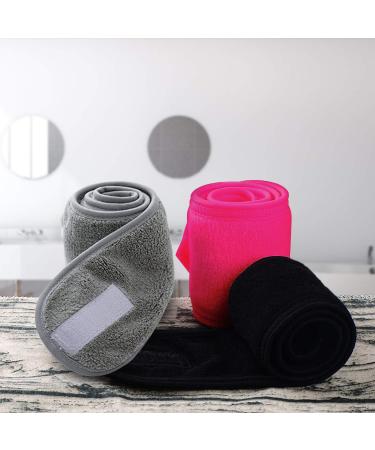 Shop Lattcure Adjustable Terry Hair Band | 3-Piece Makeup & Spa Headband for Women & Girls - Hair Protection Velcro Fastener - Buy Online on GoSupps.com