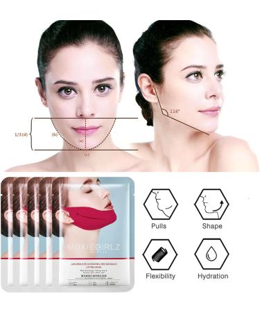 Double chin lifting face mask V line lifting mask for double chin tightening V-shape mask V-line face shaping mask slimming lifting firming double chin treatment mask 5 pieces facial mask - Buy Online on GoSupps.com