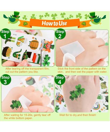 Gaubi St. Patrick's Day Temporary Tattoos - 10 Sheets Shamrock Waterproof Fake Stickers for Kids | Party Favors & Decorations for Toddlers, Boys, and Girls - Buy Online on GoSupps.com