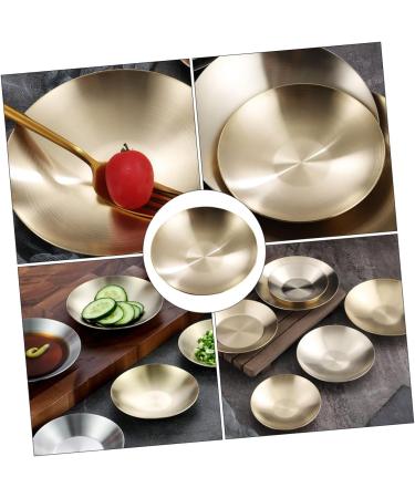 MAGICLULU Condiment Plate Cold Dish Bowl for Prep Dishes for Cooking Large Dinner Plates Tasting Dishes Sauce Serving Dishes Pinch Prep Bowls Sauce Plates Stainless Steel 304 Headset Camping 10X10X2CM Gold - Buy Online on GoSupps.com