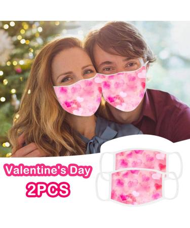 ZQP 2PCS Valentine's Day Face Bandana Cotton Face Bacalava Unisex Cute Heart Mouth Bacalava Reusable Dustproof Face Bacalava for Outdoor Activities - Buy Online on GoSupps.com