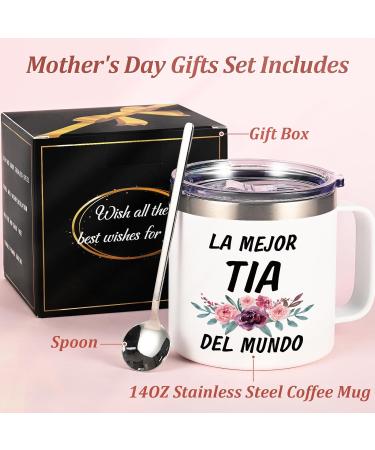 Lifecapido Aunt Gifts Tia Gifts from Niece Nephew Best Aunt Ever Gifts La Mejor tia Del Mundo Insulated Coffee Mug with Lid Mother's Day Christmas Birthday Gifts for Aunt Auntie 14OZ - Buy Online on GoSupps.com