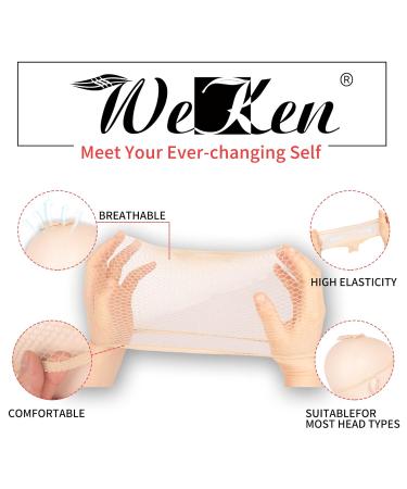 WeKen Beige Mesh Wig Cap Net 4PCS - Open Two End Wig Caps Liner for Women Men Kids - Buy Online on GoSupps.com