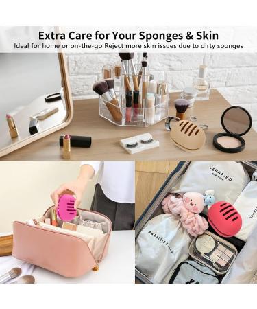 Fauxomor Makeup Sponge Holder - 4 Pack Breathable Silicone Travel Bag for All Makeup Sponge Sizes - Sustainable Portable Tool in Gray Khaki Coffee & Black - Buy Online on GoSupps.com