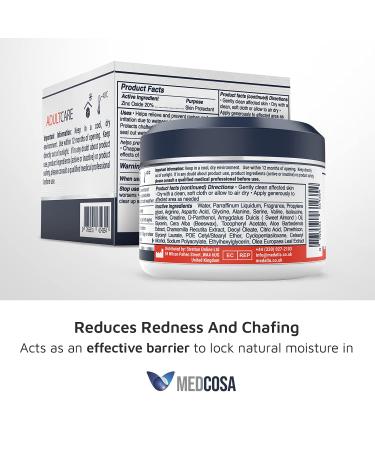 Medcosa Adult Rash Cream - Fast Relief for Sweat, Heat, Diaper Rash - Zinc Oxide Barrier Cream (350g) - Buy Online on GoSupps.com