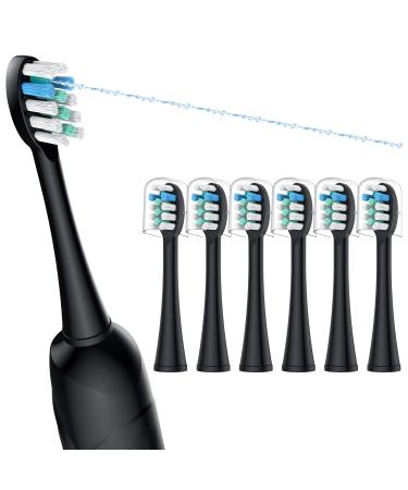 FitMount Toothbrush Replacement Heads Compatible with WaterPik Sonic Fusion 2.0 6 Pack FitMount Flossing Brush Head Fit for Water-Pic SF-01 SF-02 and 2.0 SF-03 SF-04