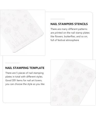 Shop Lurrose 5pcs Nail Art Stithers & Stencils - Creative Nail Stamp Plates & Template Set - International Shipping Available - Buy Online on GoSupps.com