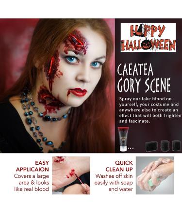 DE LANCI Halloween Scary Clown Makeup Kit - Complete SFX Face Paint Set with Black White Red Body Paint Washable Fake Blood Sponge & Brush for Creepy Clown Skull Vampire Zombie Looks - Buy Online on GoSupps.com