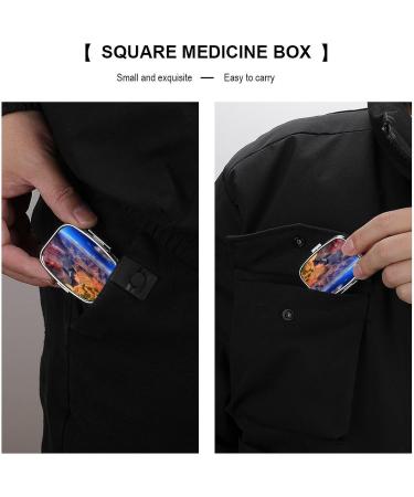 Grand Canyon Print Pill Box - 2 Compartment Decorative Portable Pill Organizer for Pocket or Purse - Buy Online on GoSupps.com