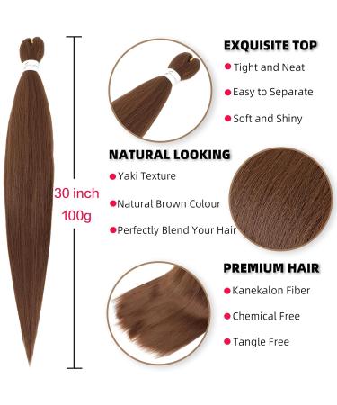 Xusuperb 30 Pre-Stretched Auburn Braiding Hair Extensions - 6 Pack Soft Yaki Kanekalon Rasta Braids (Color 30#) - Buy Online on GoSupps.com