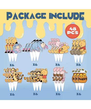 48CS Winnie Cupcake Toppers For Birthday Party Cupcake Decorations Baby Shower Decorations - Buy Online on GoSupps.com