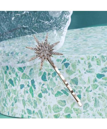 Inilbran Hairpin Clip Boho Crystal Star Hair Clip Hair Clip Gold Rhinestone Hair Pin Decorative Hair Pin Cz Star Head Clip Shiny Bridal Hair Accessories for Her (Large) - Buy Online on GoSupps.com