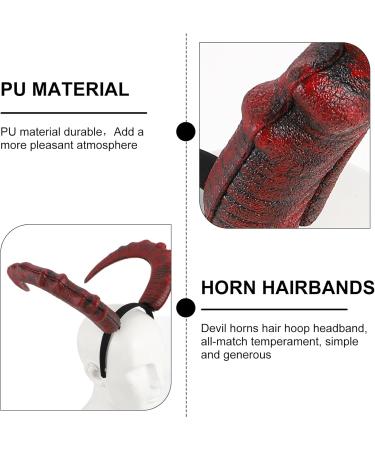 Housoutil Demon Horn Headband Halloween Devil Horns Gothic Black Devil Horns Halloween Cosplay Ox Horn Hair Accessories for Women Men Kid - Buy Online on GoSupps.com