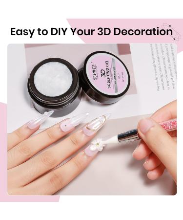 SUPWEE Solid Builder Nail Gel 15g Non-Stick 3D Pearly White Sculpting for 3D Nail Art DIY at Home - Buy Online on GoSupps.com