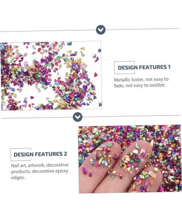 Mikinona Metallic Chips 1 Glass Chip Vintage Diy Epoxy Fillers Resin Charms Craft Crushed Glass Metallic Crushed Glass Colorful Jewelry Epoxy Glitter Stained Glass Irregular Nail Filling 0.5X0.3cm Colorful - Buy Online on GoSupps.com