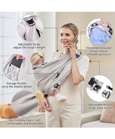 CUBY Natural Cotton Baby Carrier | Extra Comfortable Sling for Newborns & Toddlers - Grey Bear Design - Buy Online on GoSupps.com