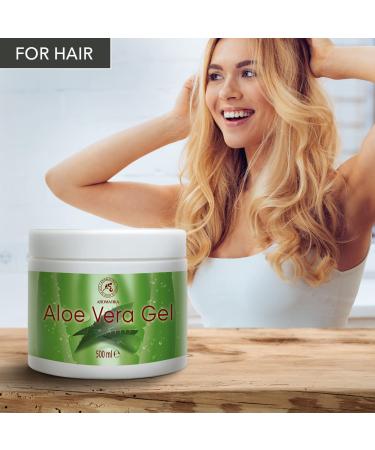 Aloe Vera Gel 500ml - Moisturizing Soothing Skin Gel for Face Hair & Body - Cooling Aloe Gel for All Skin Types - Perfect for Dry Skin & Shaving - Buy Online on GoSupps.com